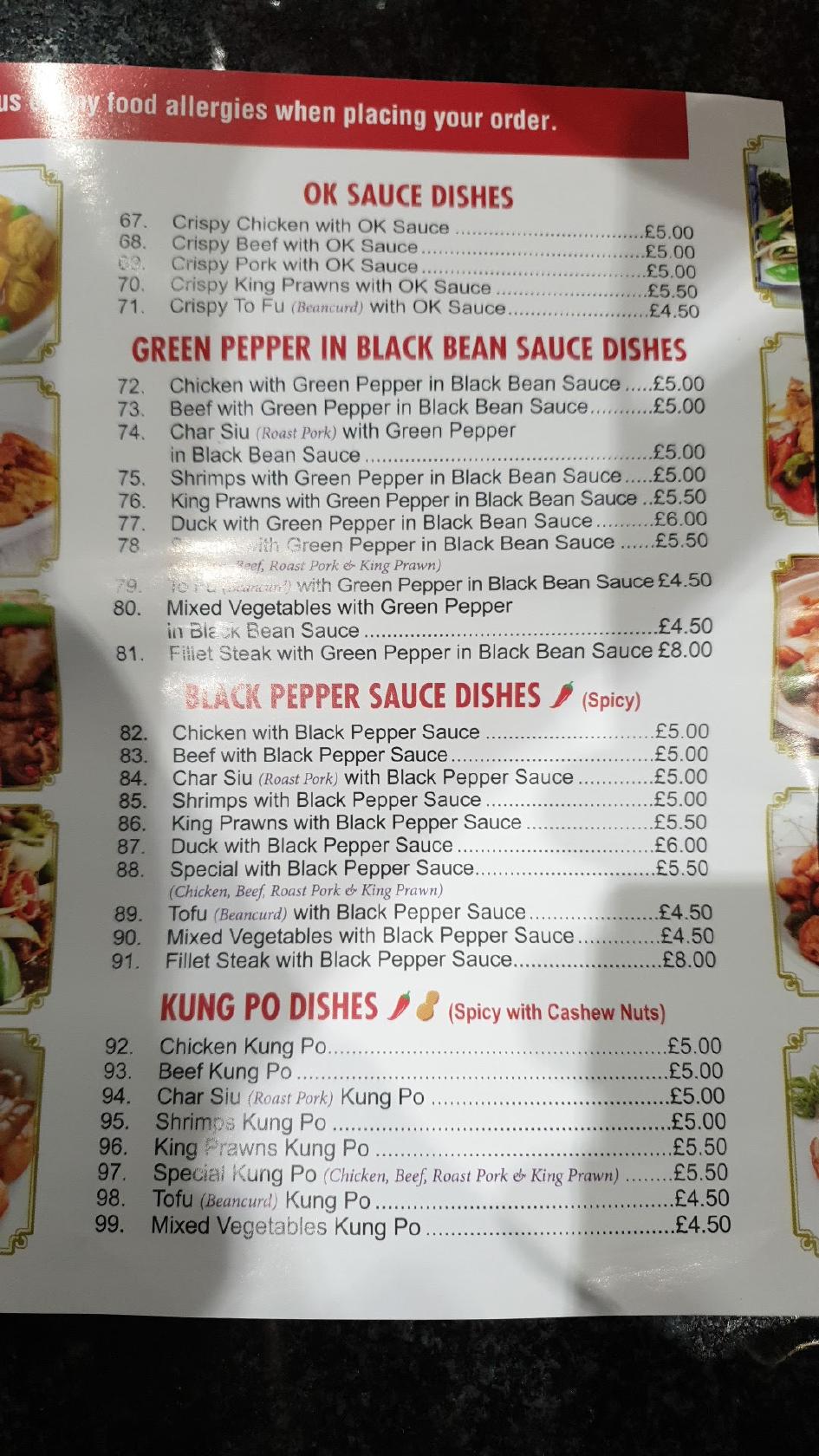 Menu at Talent House fast food, Benllech