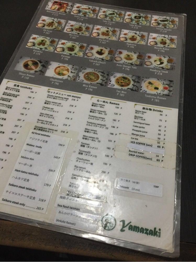 Menu at Yamazaki Grocery and Restaurant Makati