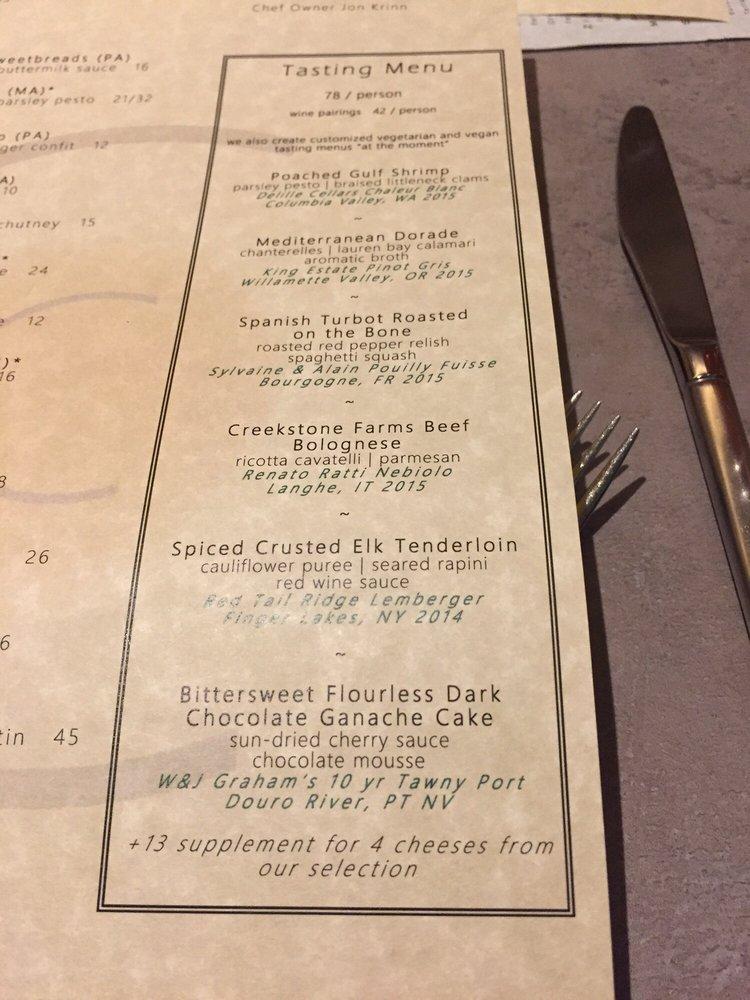 Menu at Clarity pub & bar, Vienna