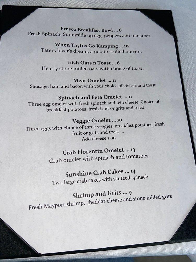 Menu at Garden Street Bistro pizzeria, Fernandina Beach