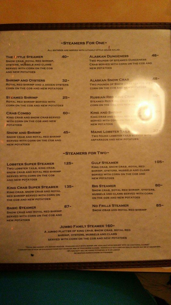 Menu at Old Bay Steamer pub & bar, Fort Walton Beach