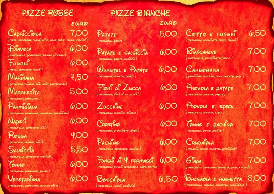 Menu di Thyrus Pizzeria - Friggitoria - Tavola Calda 