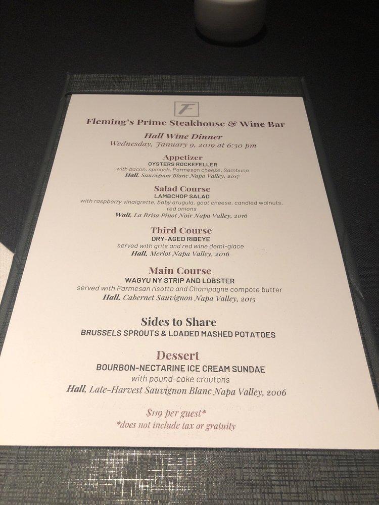 Menu at Fleming’s Prime Steakhouse & Wine Bar, Peoria, W Northern Ave