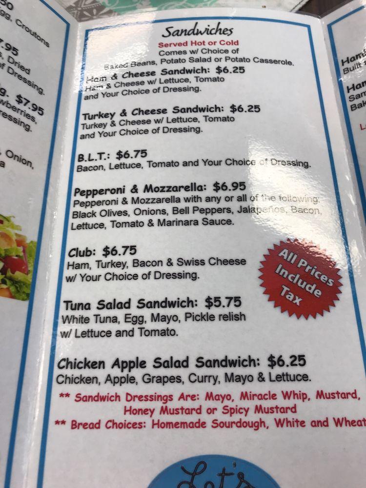 Menu at Let's Eat desserts, Alma