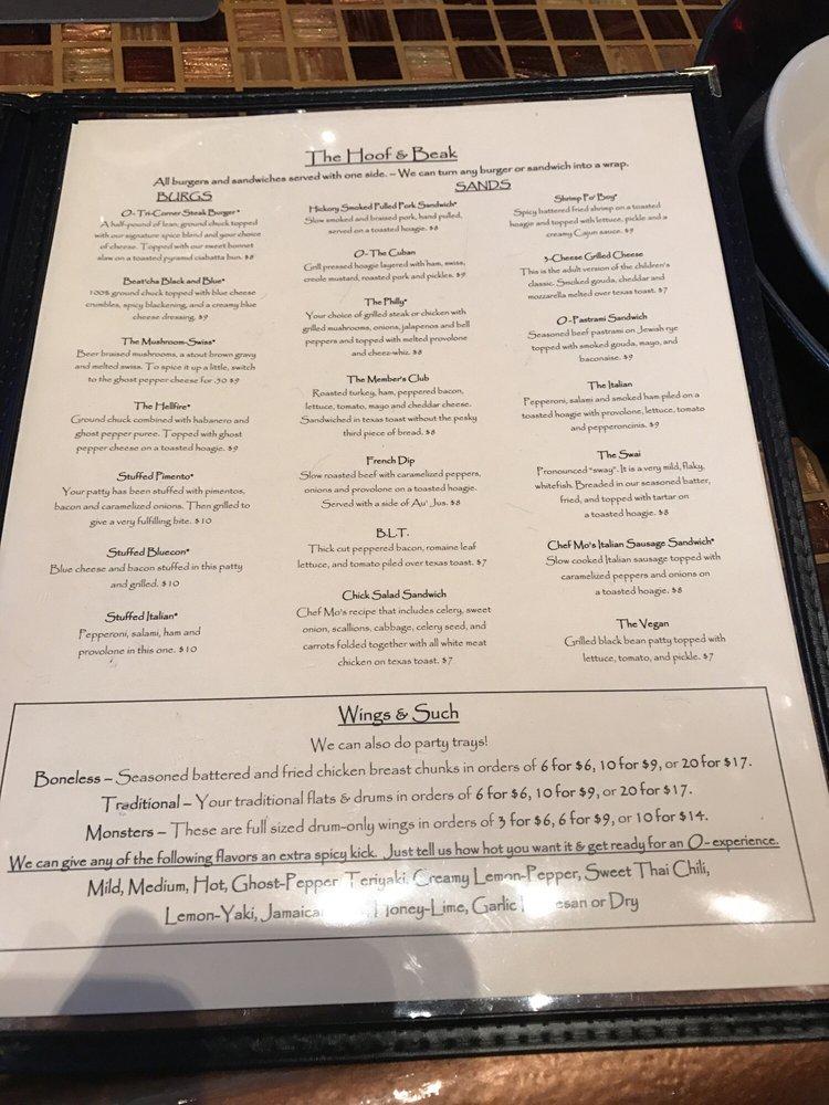 Menu at The Outskirts Sports Bar & Grill, Columbus