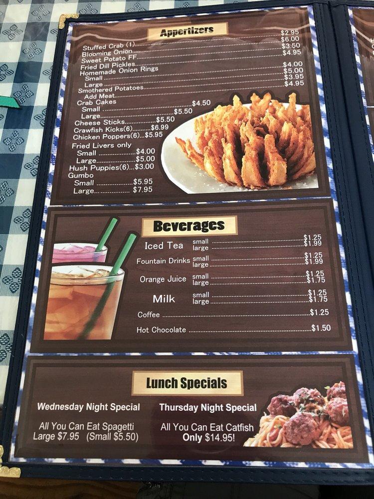 Menu at The Burger Basket steakhouse, Osyka