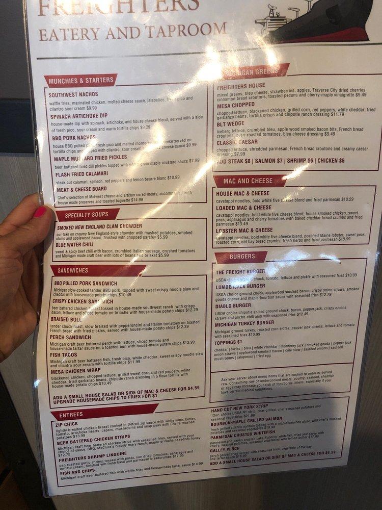 Menu at Freighters Eatery & Taproom restaurant, Port Huron
