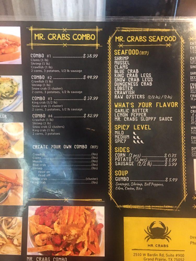 Menu At Mr Crab Pub And Bar Grand Prairie