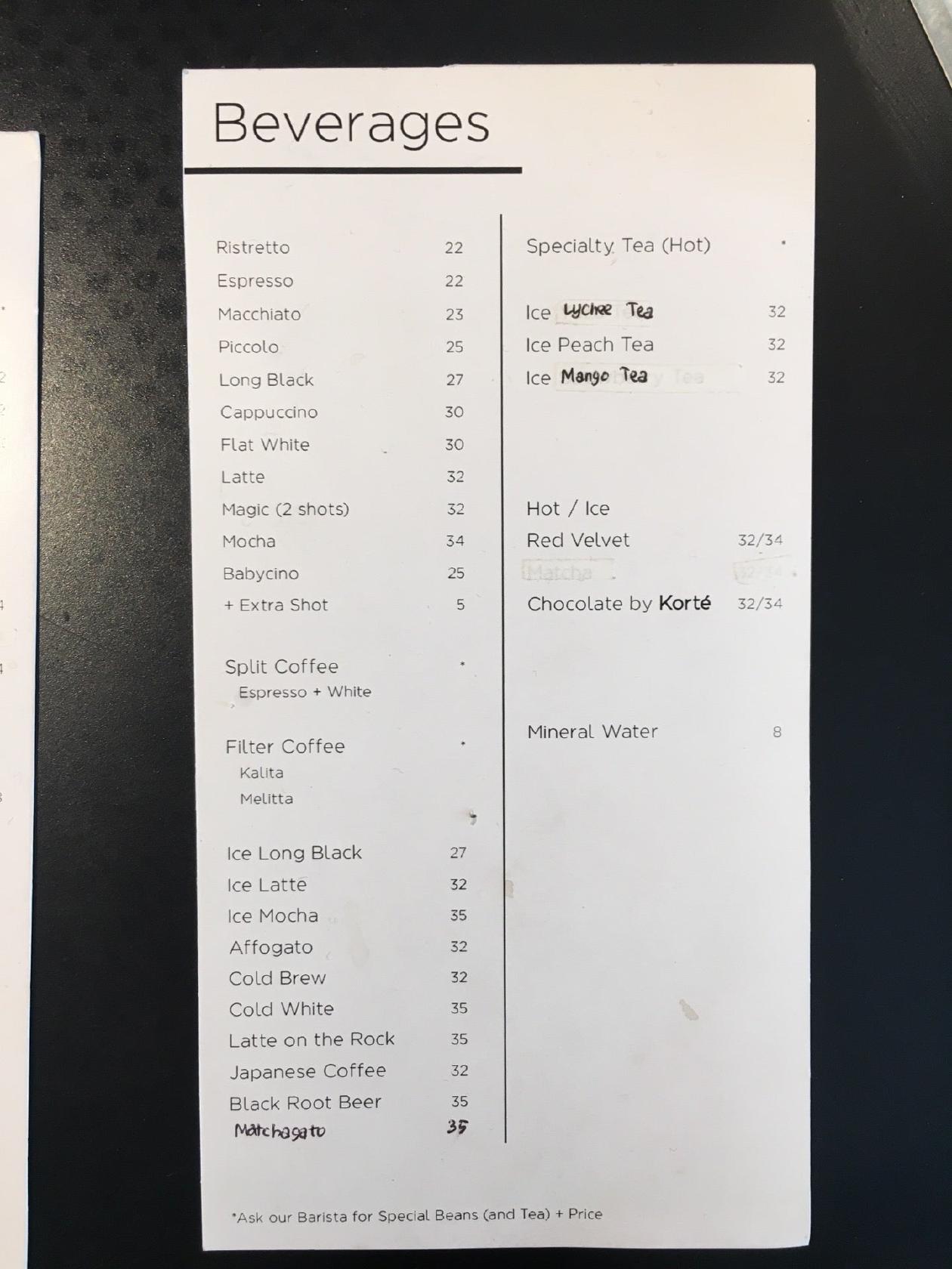 Menu at Steam & Brew cafe, Semarang