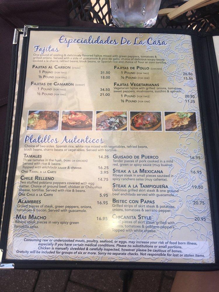 Menu at Javier's Sabor Mexicano & Agave Bar, Arlington Heights