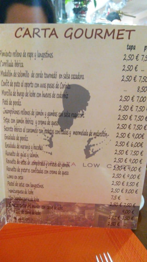 Carta del pub y bar La Andaluza Low Cost Valencia, Valencia, Av del