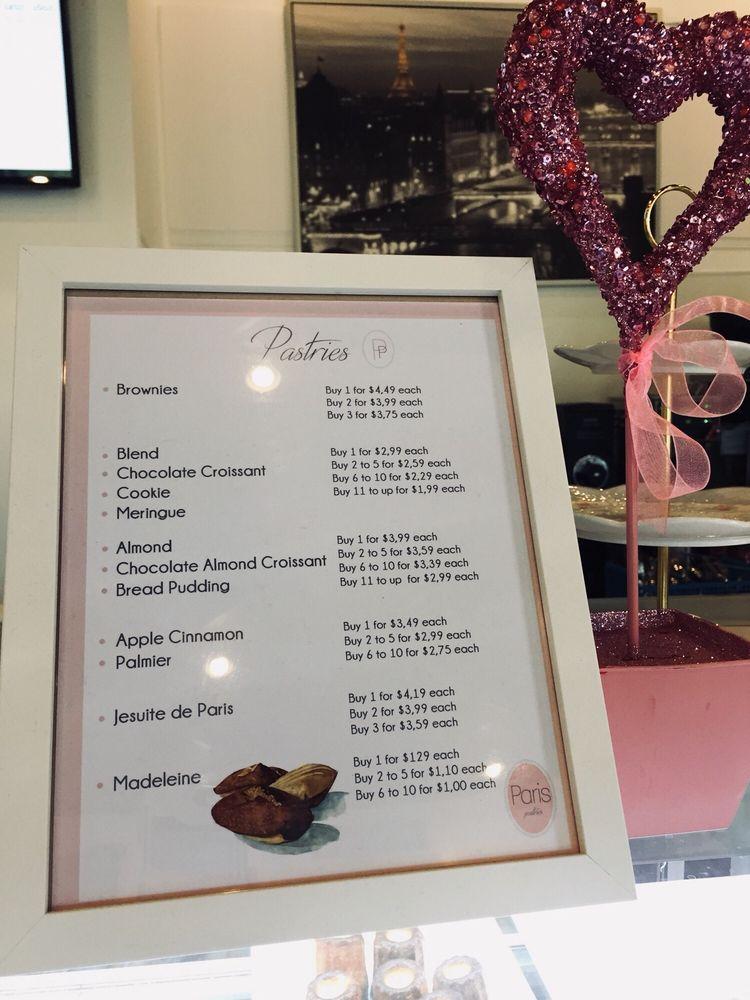 Menu at Paris Pastries Bakery Cafe, Rancho Cucamonga
