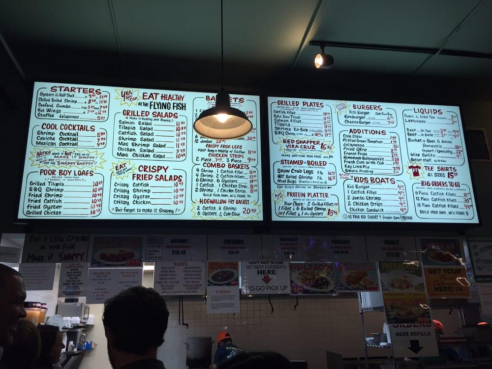 Menu at Flying Fish restaurant, Little Rock, 511 President Clinton Ave