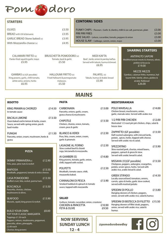 Menu at The Bailiffs House Bewdley Lounge & Restaurant & Events, Bewdley