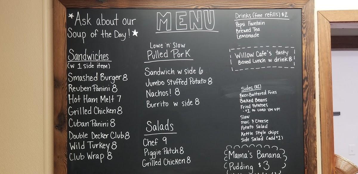 Menu at Willow Cafe & Catering, Fairfield Glade