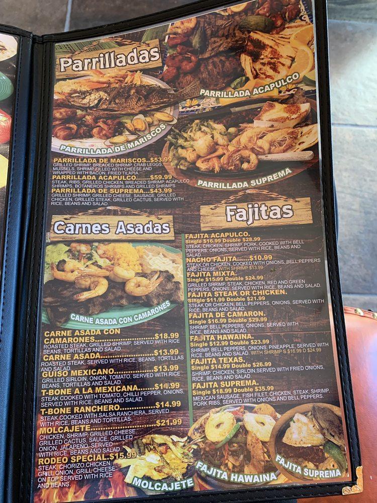 Menu at Acapulco Burrito restaurant, Murfreesboro