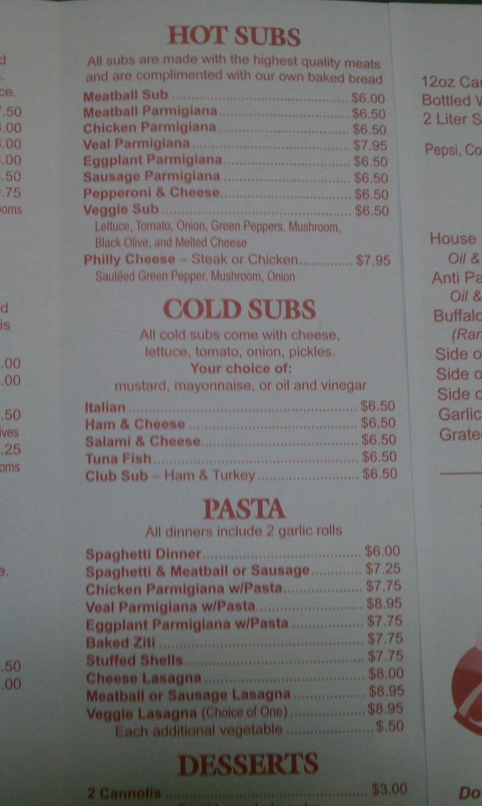 Menu at Big Romans Pizza pizzeria, Roseland, US1 UNIT 4