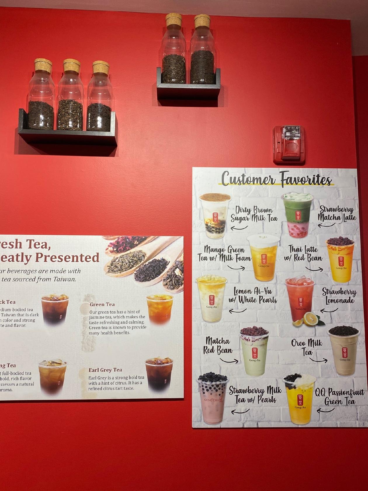 Menu at Gong Cha restaurant Hoboken