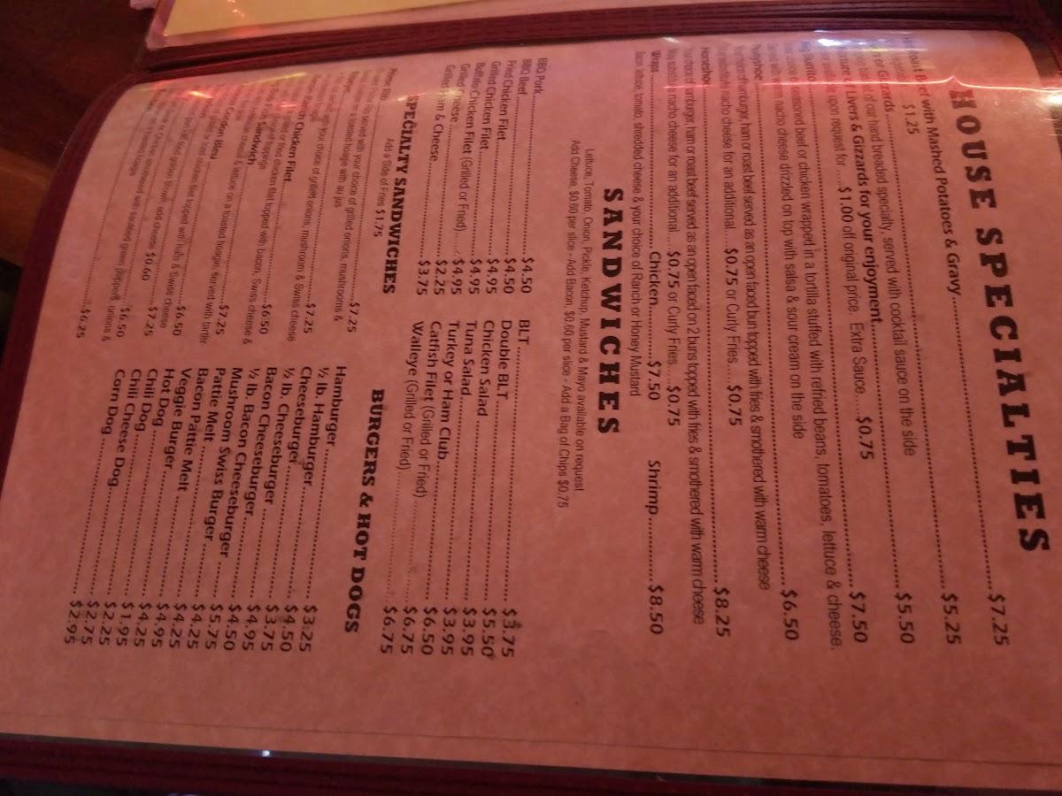 Menu at Mr Bill's Bar & Grill, Quincy