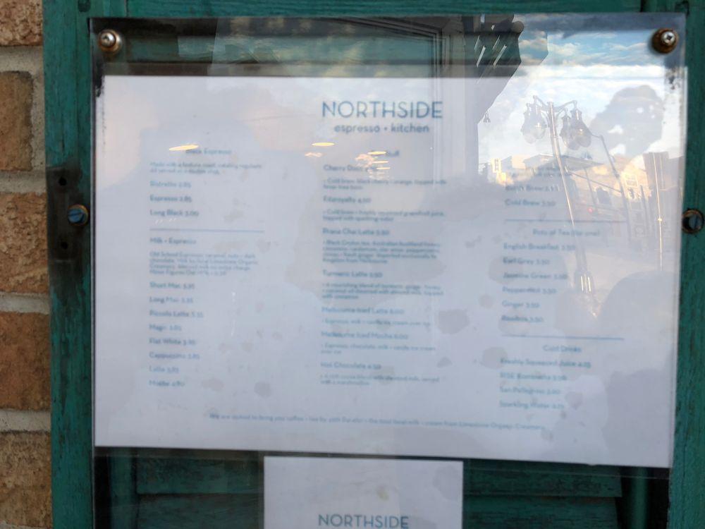 Menu at NORTHSIDE espresso + kitchen cafe, Kingston