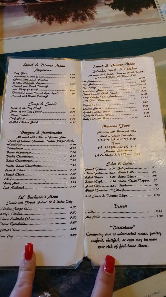 Carta de Stockyard Cafe, Amarillo