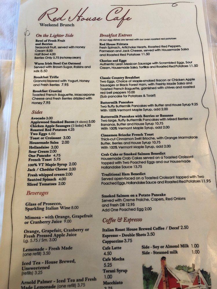 Menu at Red House Cafe, Pacific Grove