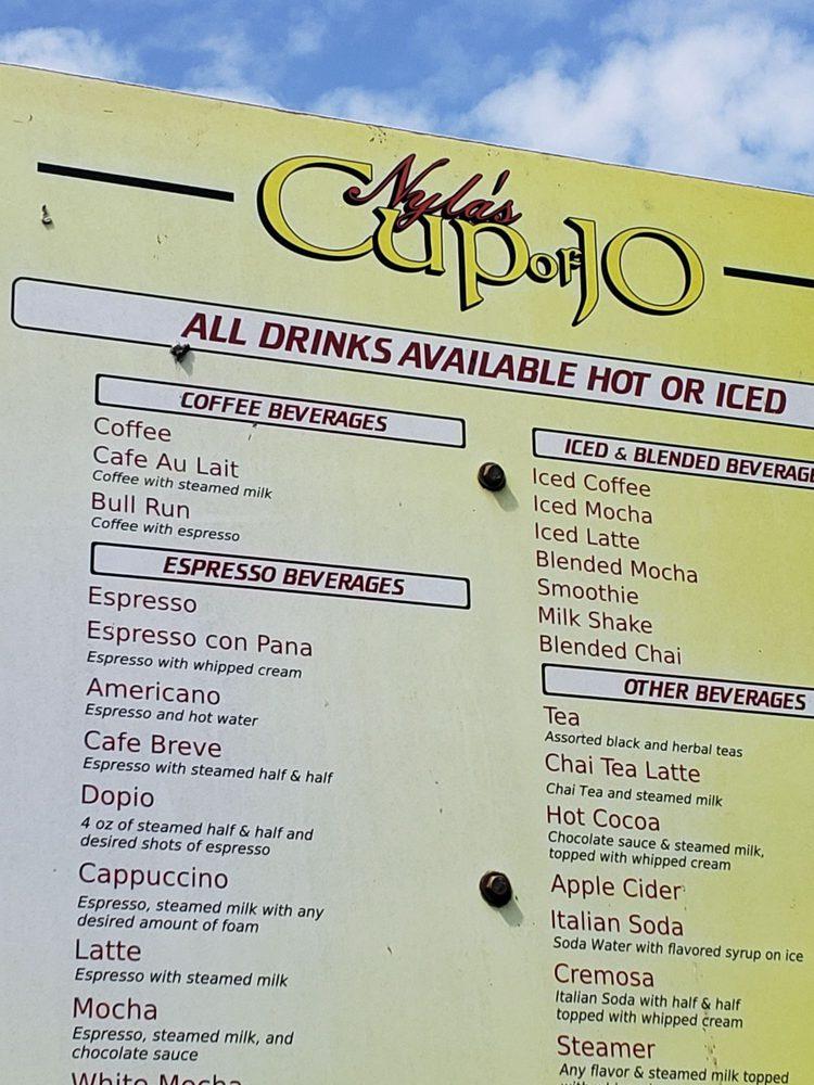 Menu at Cup of Jo restaurant, Depoe Bay