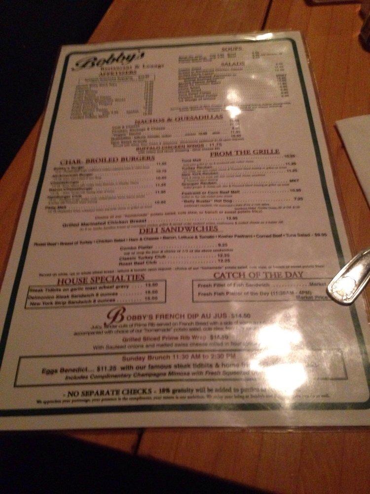 Menu at Bobby's Restaurant & Lounge, Vero Beach