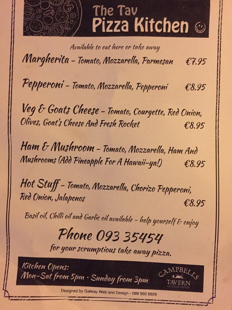Menu at Campbell Tavern pub & bar, Galway