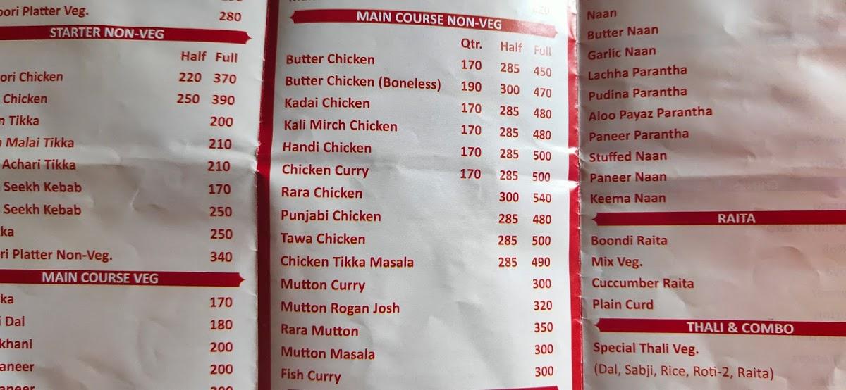 Menu at Platters Restaurant, New Delhi