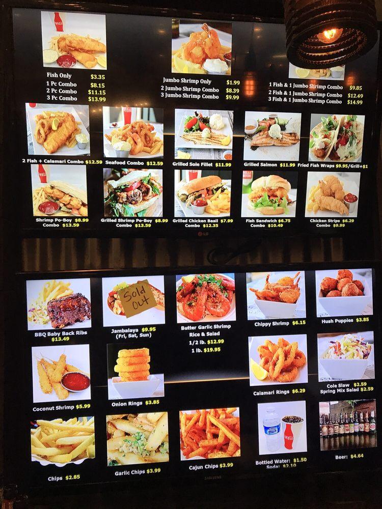 Menu at The Chippy restaurant, Anaheim