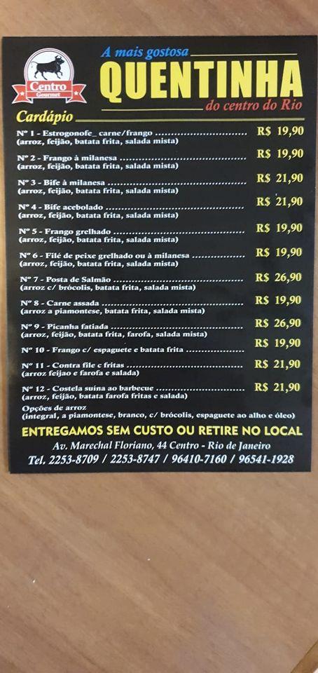 Centro Gourmet cardápio
