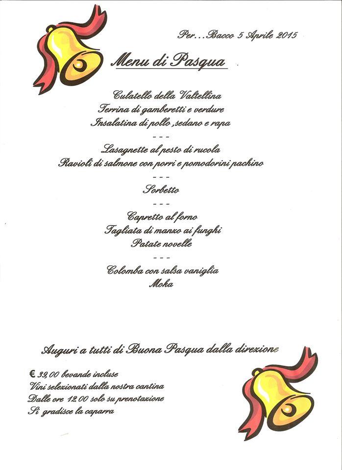 Menu At Ristorante Pizzeria Per Bacco Colico Piano