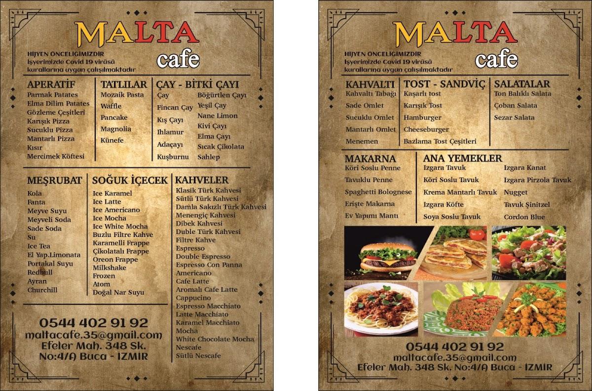 Menu at MALTA CAFE, Izmir