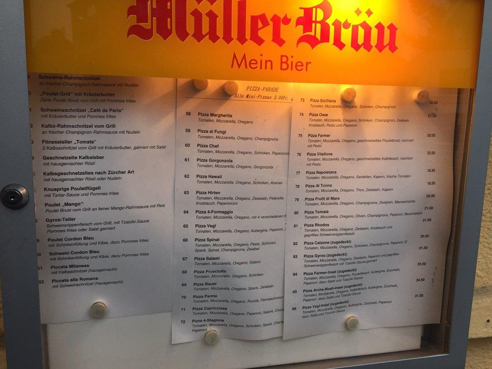 Menu at Tomate, Uster, Winterthurerstrasse 13