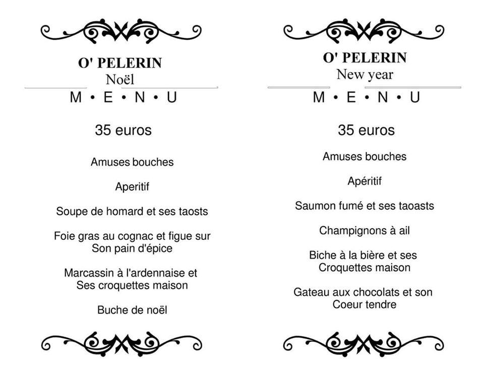 Menu de O'Pelerin