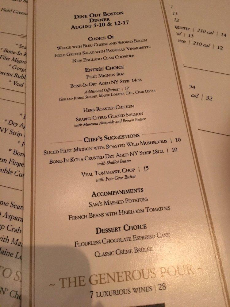 Menu at The Capital Grille pub & bar, Boston, 900 Boylston St