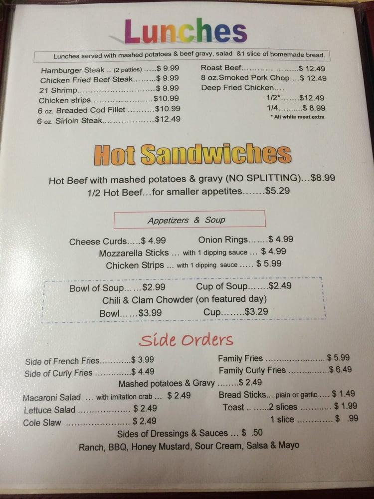 Menu at Don's Cafe, Morris