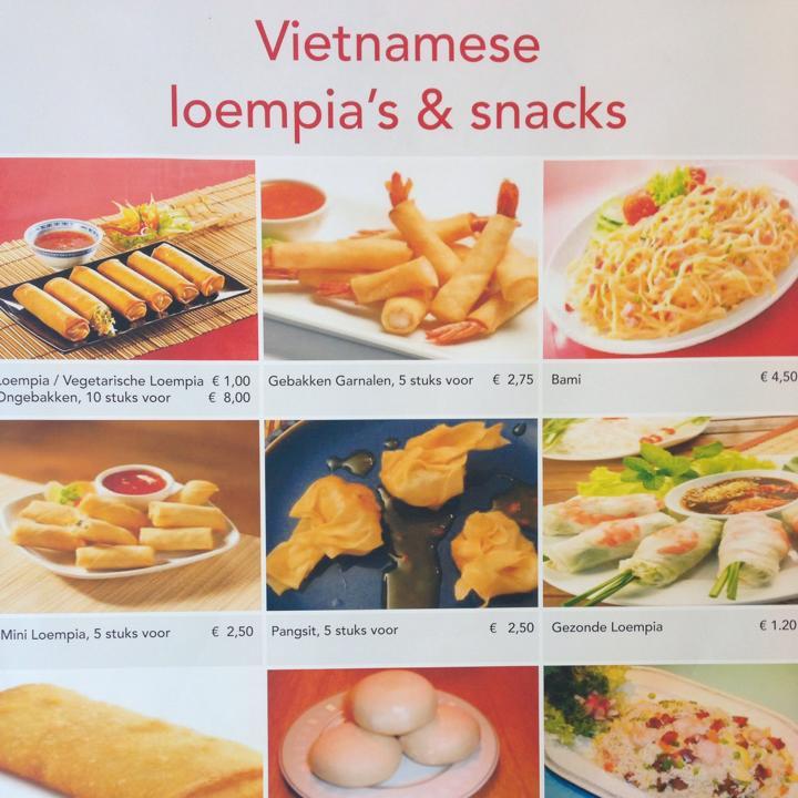 Menu at Vietnamese Loempia's & Snacks, Gouda
