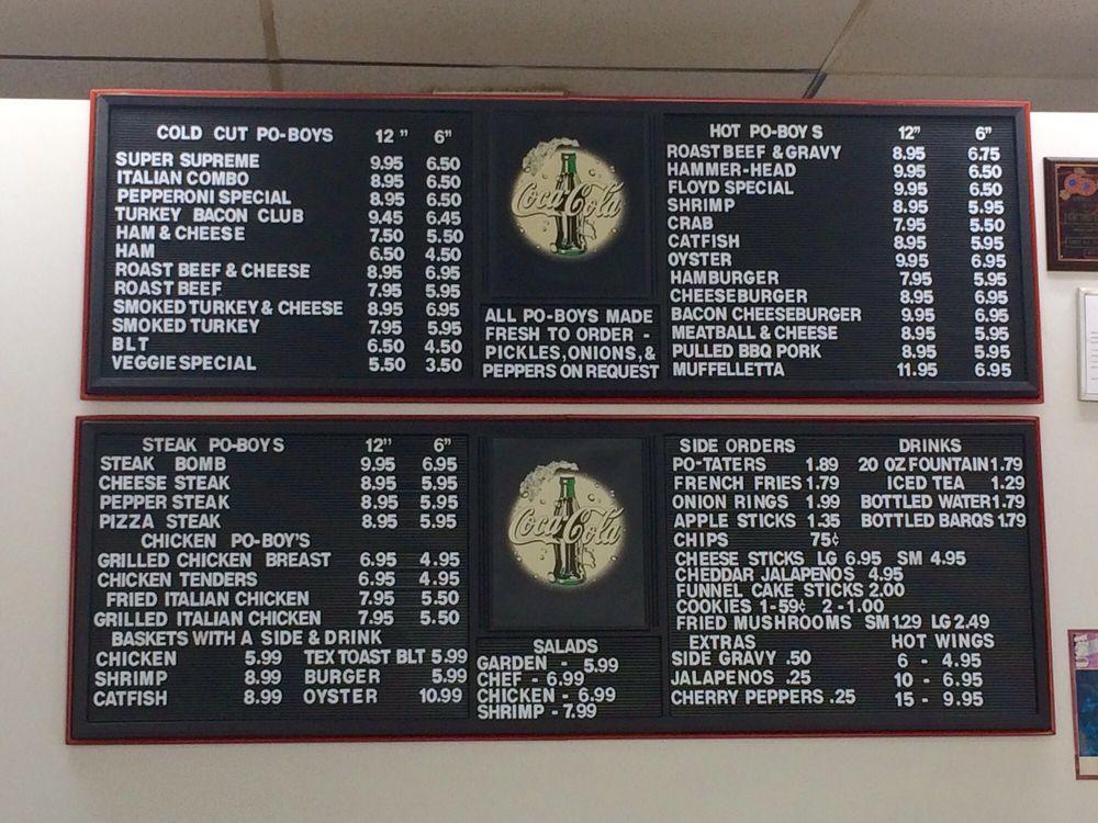 Menu at PoBoy Express restaurant, Ocean Springs