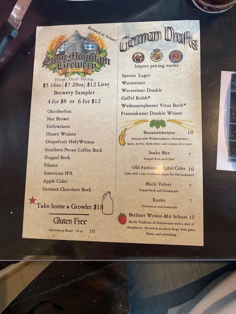 Menu at The Village Corner German Restaurant & Bakery, Stone Mountain