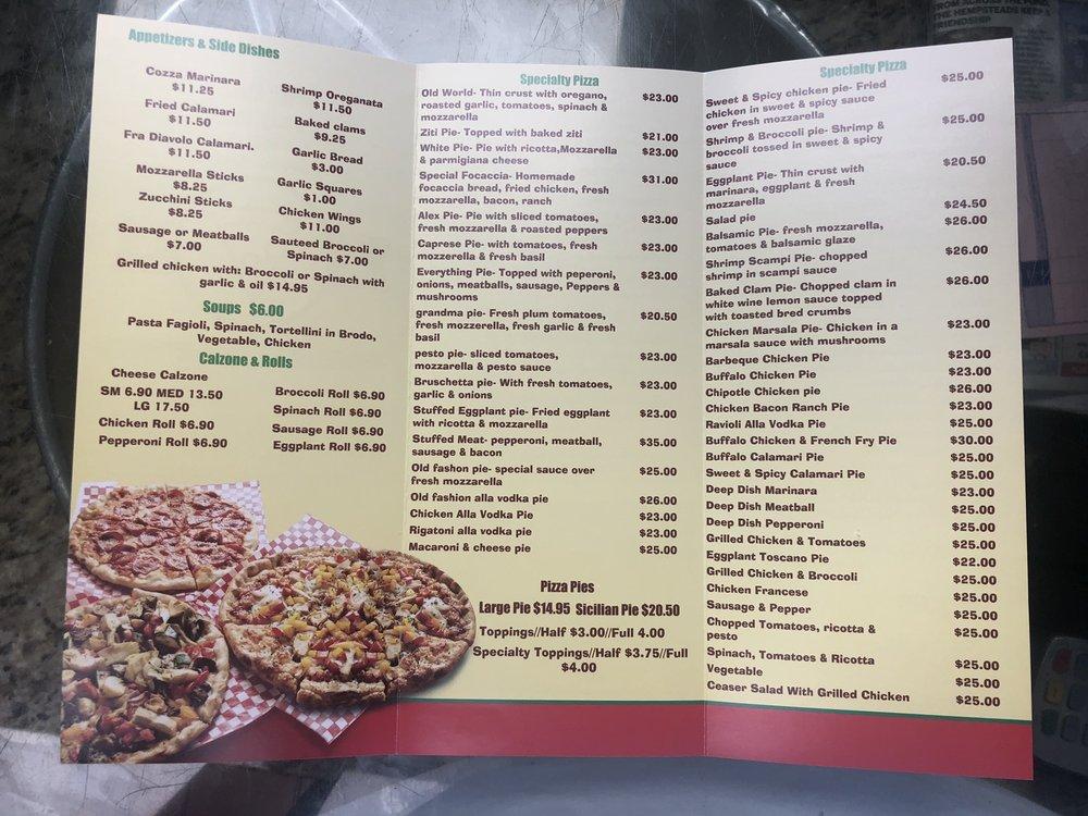 Menu at Alex Pizza pizzeria, Hicksville