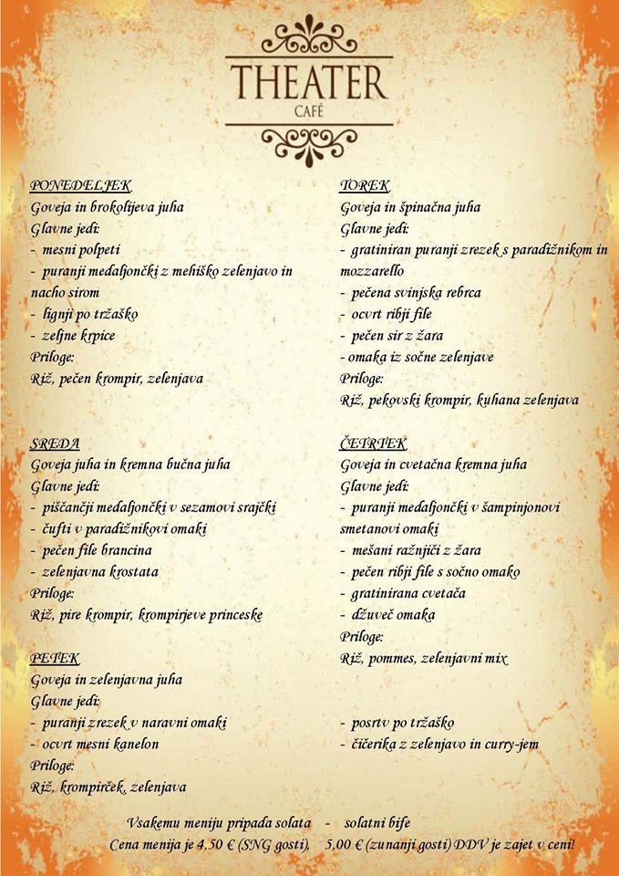 Menu da Theater café ristorante, Marburgo
