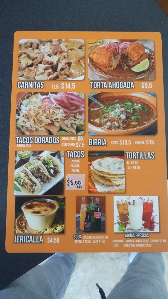 Menu at El Chacho Tortas Ahogadas Y Birria restaurant, Las Vegas