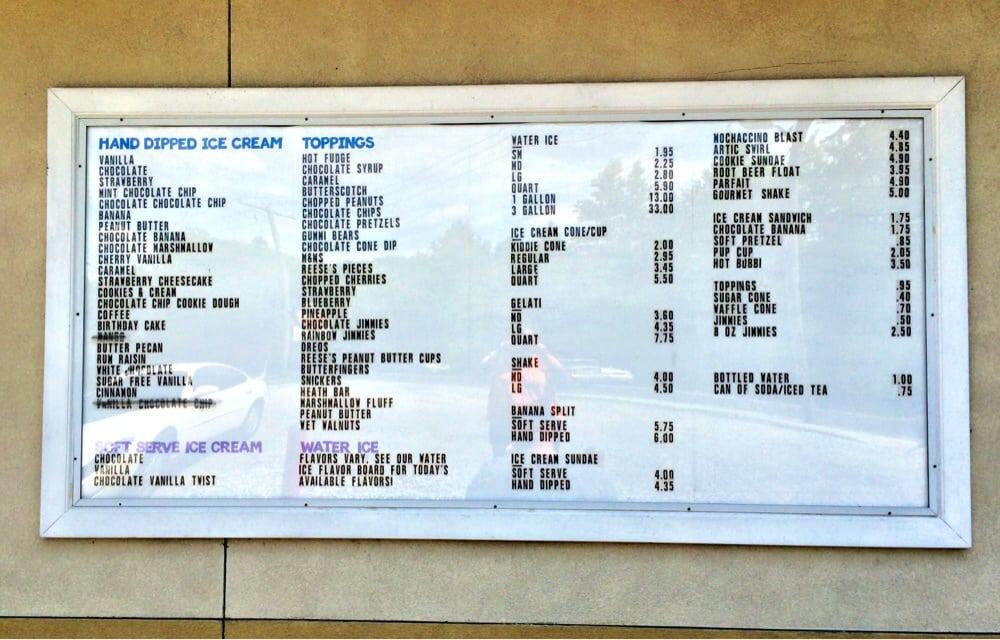 Menu at Lena's Water Ice & Custard fast food, Lindenwold