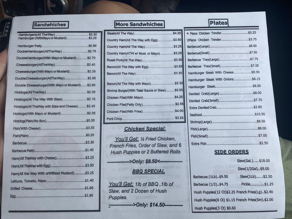 Menu at Merritt's Burger House fast food, Wilmington
