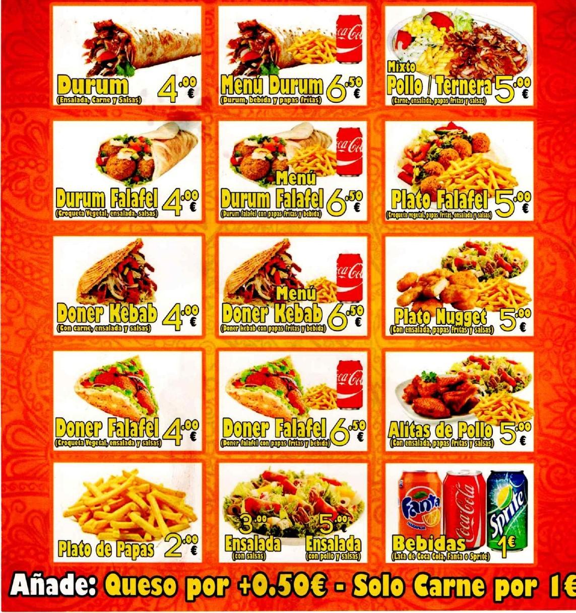 Menu at KING Kebab restaurant, Santa Cruz de Tenerife, Av. la Salle