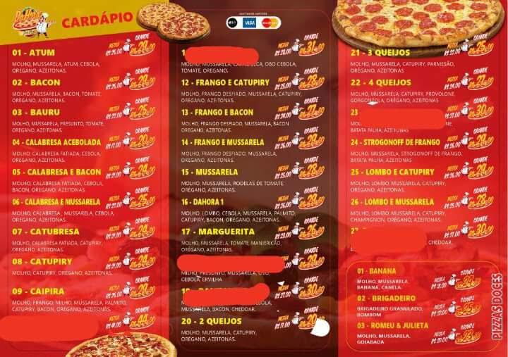 Disk Pizza Da Hora cardápio