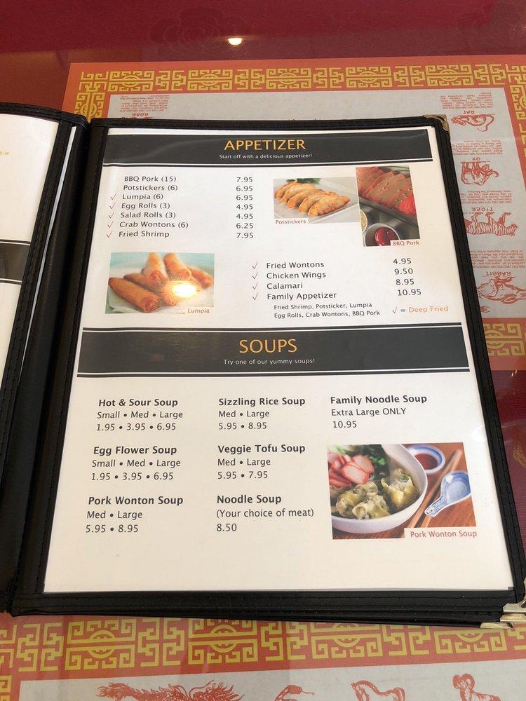Menu at Lucky Chopsticks restaurant, Anacortes