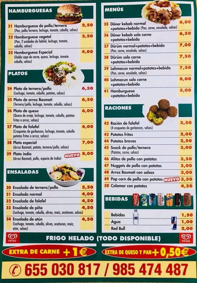 Menu At City Doner Kebab Restaurant, Navia